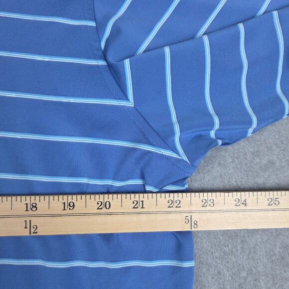 Fairway & Greene F&G Tech Large Blue Stripe Golf Polo Shirt The Ridge Logo - Picture 7 of 10